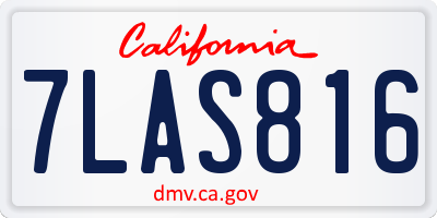CA license plate 7LAS816