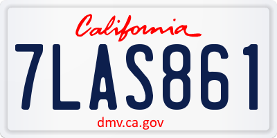 CA license plate 7LAS861