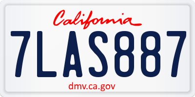 CA license plate 7LAS887