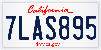 CA license plate 7LAS895