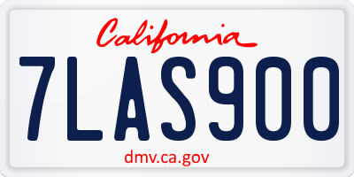 CA license plate 7LAS900