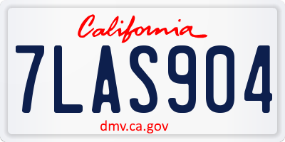 CA license plate 7LAS904