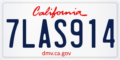 CA license plate 7LAS914