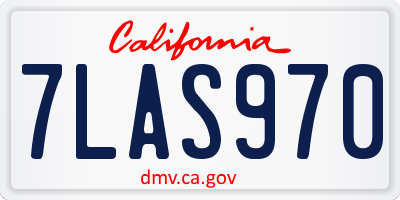 CA license plate 7LAS970