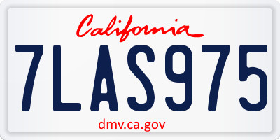 CA license plate 7LAS975