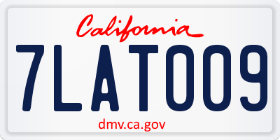 CA license plate 7LAT009