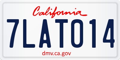CA license plate 7LAT014