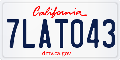 CA license plate 7LAT043
