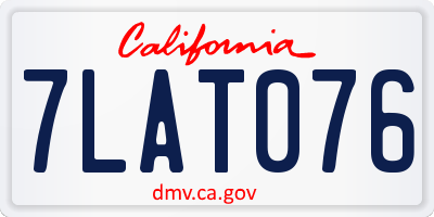CA license plate 7LAT076