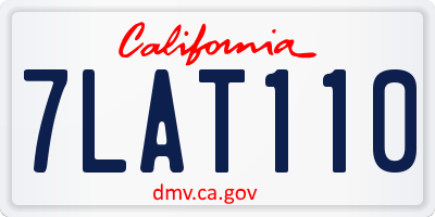 CA license plate 7LAT110