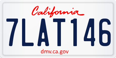 CA license plate 7LAT146