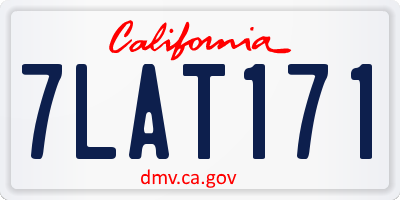 CA license plate 7LAT171