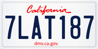 CA license plate 7LAT187
