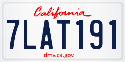 CA license plate 7LAT191