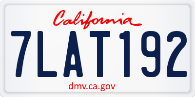 CA license plate 7LAT192