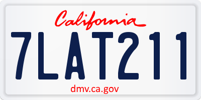 CA license plate 7LAT211