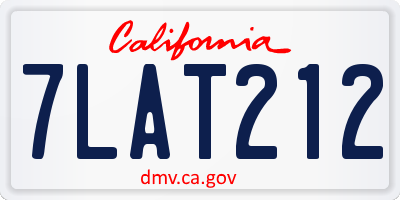 CA license plate 7LAT212