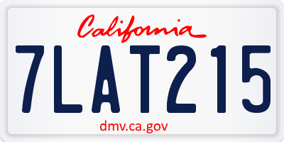 CA license plate 7LAT215