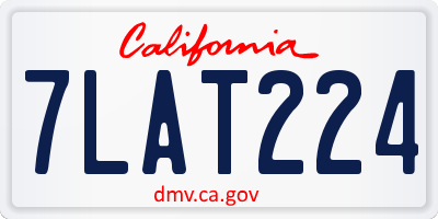 CA license plate 7LAT224
