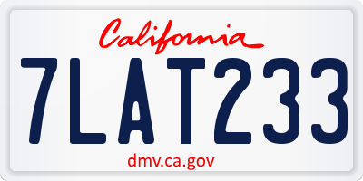 CA license plate 7LAT233