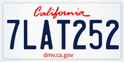 CA license plate 7LAT252