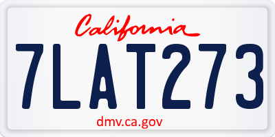 CA license plate 7LAT273