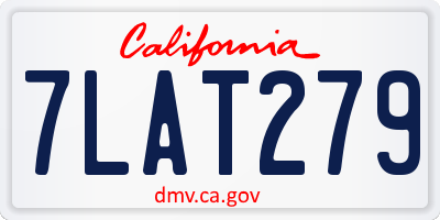 CA license plate 7LAT279