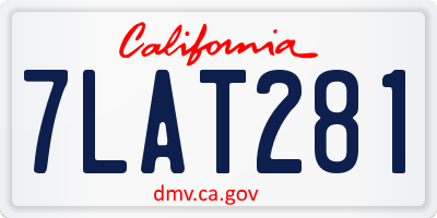 CA license plate 7LAT281