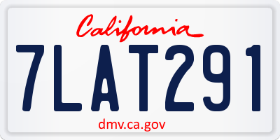 CA license plate 7LAT291
