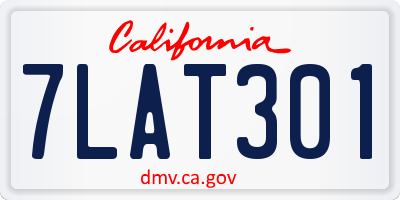 CA license plate 7LAT301