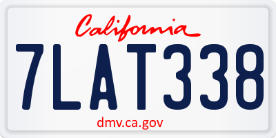 CA license plate 7LAT338