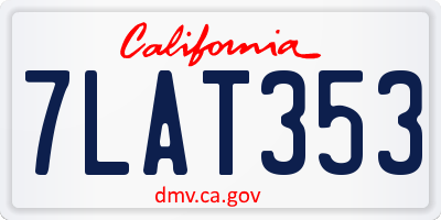 CA license plate 7LAT353