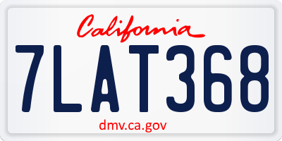 CA license plate 7LAT368