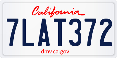 CA license plate 7LAT372