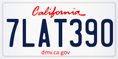 CA license plate 7LAT390