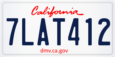 CA license plate 7LAT412
