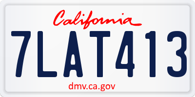 CA license plate 7LAT413