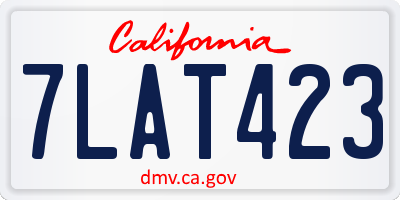 CA license plate 7LAT423