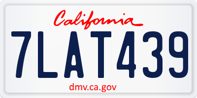 CA license plate 7LAT439