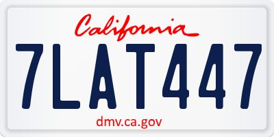 CA license plate 7LAT447