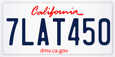 CA license plate 7LAT450