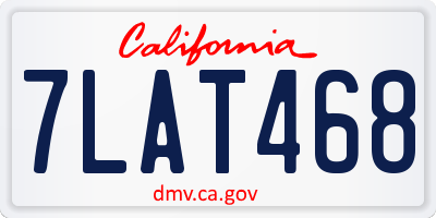 CA license plate 7LAT468