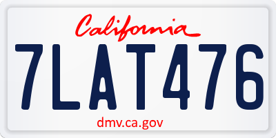 CA license plate 7LAT476