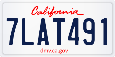CA license plate 7LAT491