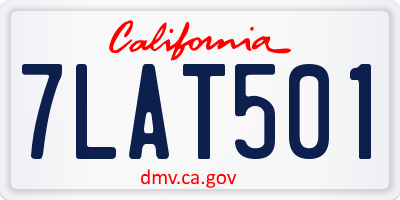 CA license plate 7LAT501