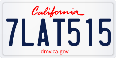 CA license plate 7LAT515