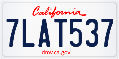 CA license plate 7LAT537