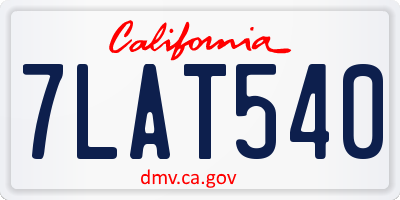CA license plate 7LAT540