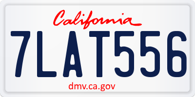 CA license plate 7LAT556