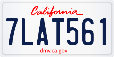 CA license plate 7LAT561
